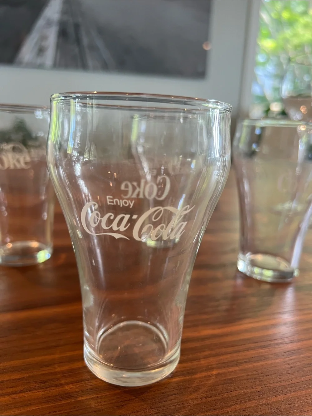 1970s vintage  Coca Cola Clear Glass Tumblers - Set of 4 - Clear